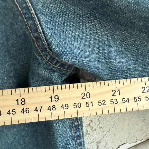 Y2K Esprit Denim Jacket Faux Furt Trim Quilted Lining Med Wash Jean Coat Women M - Picture 8 of 9